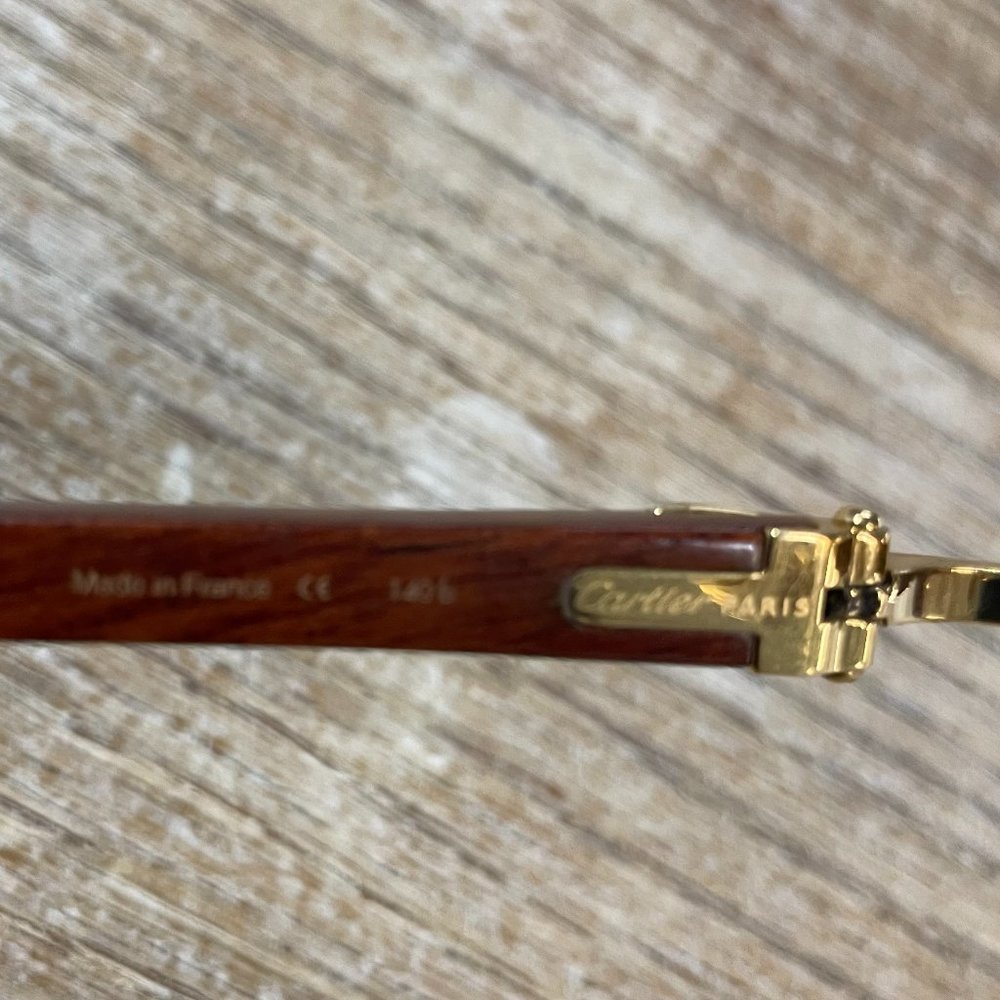 Vintage Cartier Wood Rimless Sunglasses - Picture 12 of 15